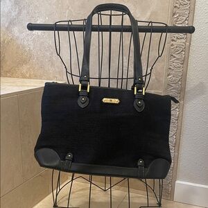 Etienne Aigner Black and Gold Tote Bag